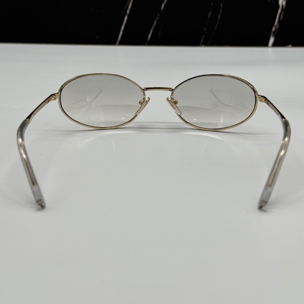 NEW SPR A59 14N7H1 PRADA PRA59S 14N7H1 WOMEN SUNGLASSES PR A59S 14N7H1 GOLD OVAL - Picture 8 of 12